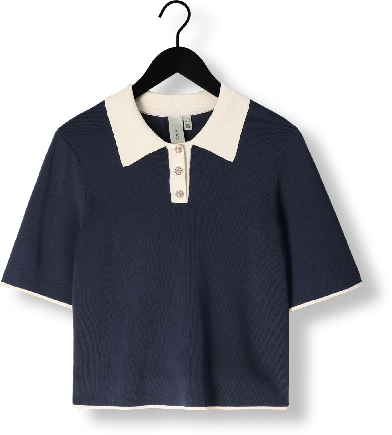 Y.A.S. Dames Tops & T-shirts Yasmille Ss Knit Pullover Donkerblauw