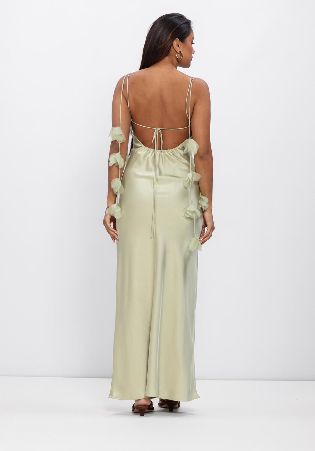 Mint NEO NOIR Maxi jurk COLLY HEAVY SATEEN DRESS - large