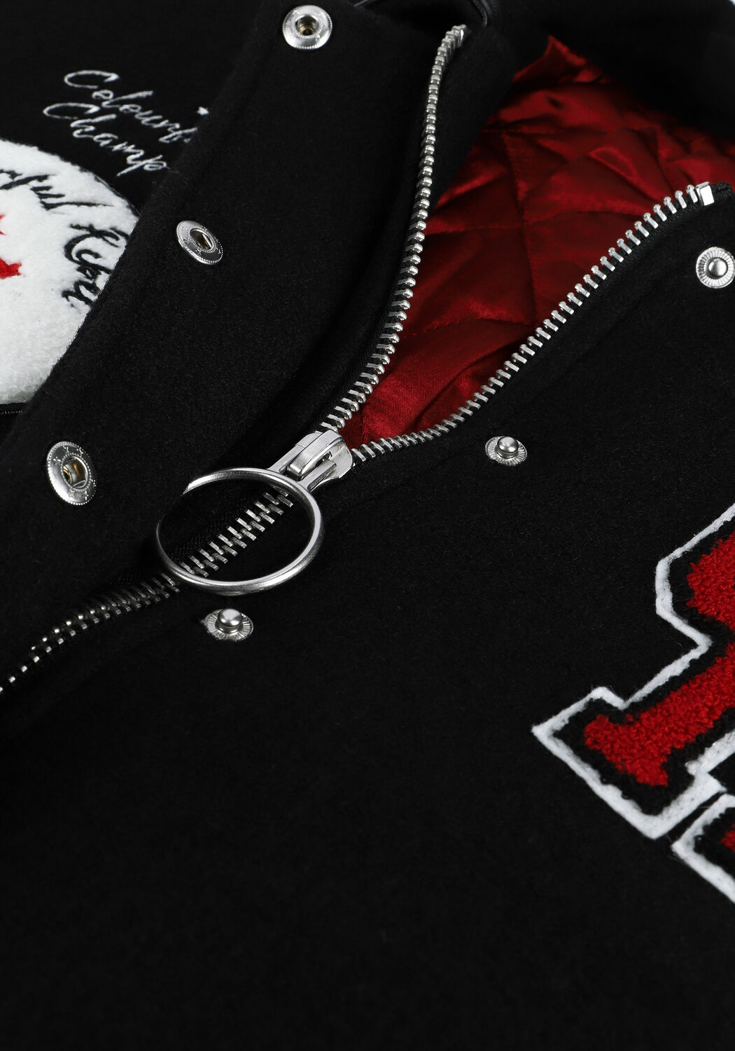 Zwarte COLOURFUL REBEL Jack CHARLEY BASEBALL BOMBER JADCKE - large