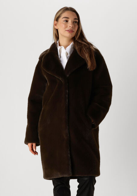 Bruine STAND STUDIO Faux fur jas CAMILLE COCOON COAT - large