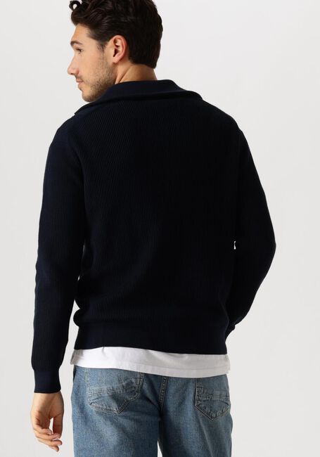 Donkerblauwe PURE PATH Trui LOOSE FIT KNITWEAR HALFZIP818 - large