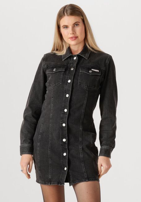 Antraciet CALVIN KLEIN Mini jurk LS DENIM MINI DRESS CK - large
