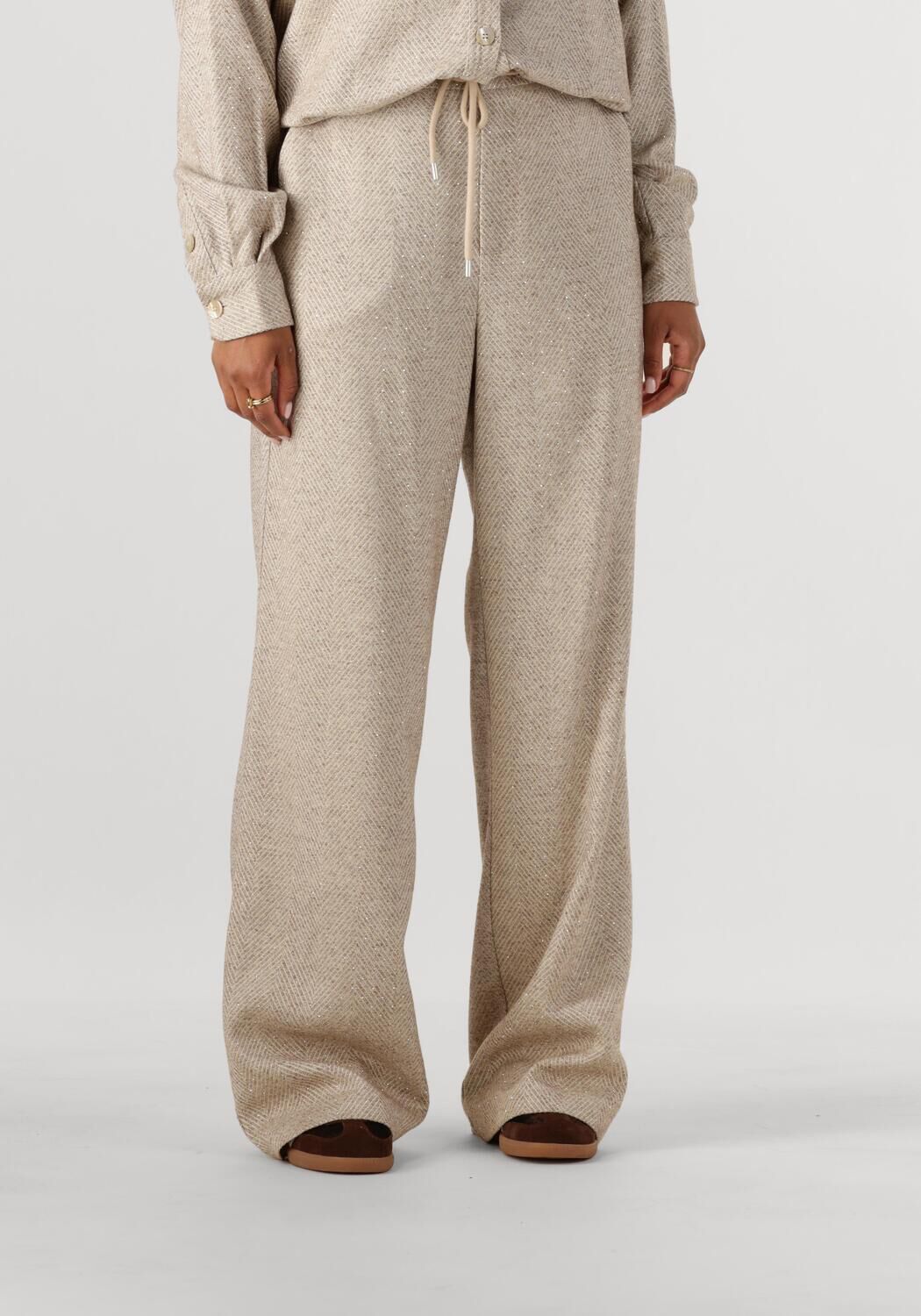 NUKUS Dames Broeken Vera Pants Strass Beige
