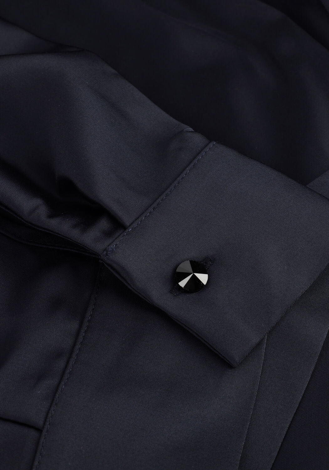 Donkerblauwe WITHBLACK Maxi jurk WBLDAGMAR SATEEN DRESS - large