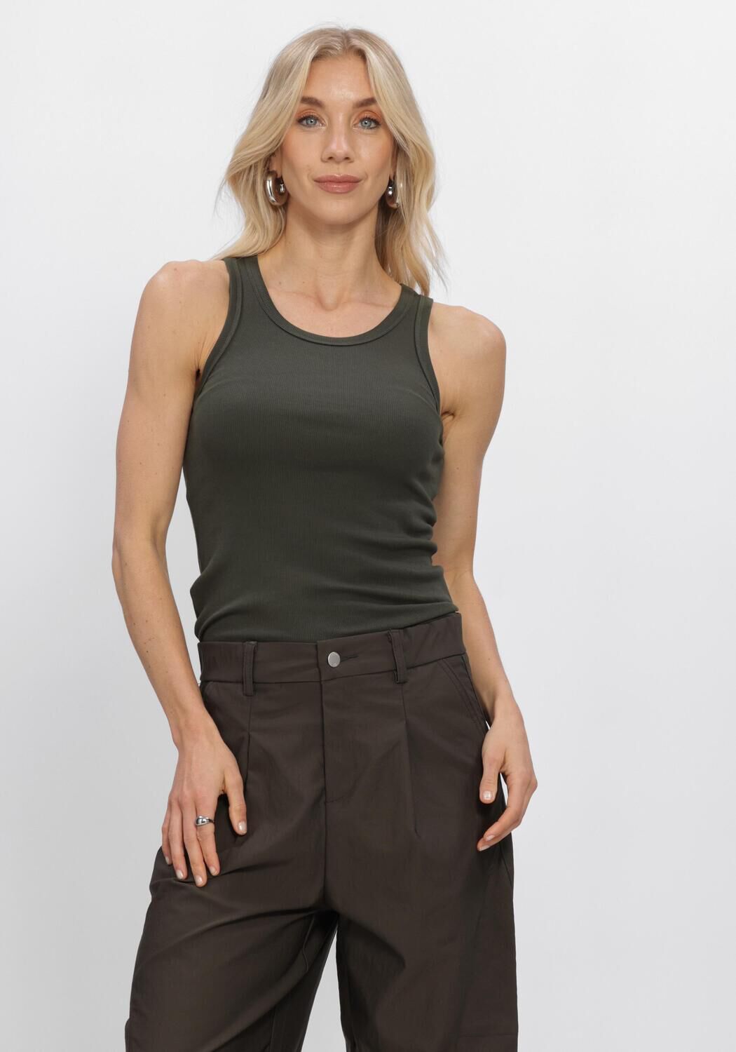 Donkergroene WITHBLACK Top WBLDORDI TANK - large