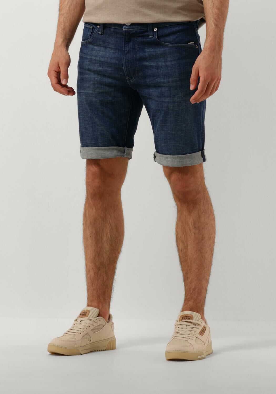 G-STAR RAW Heren Broeken 3301 Slim Short Blauw