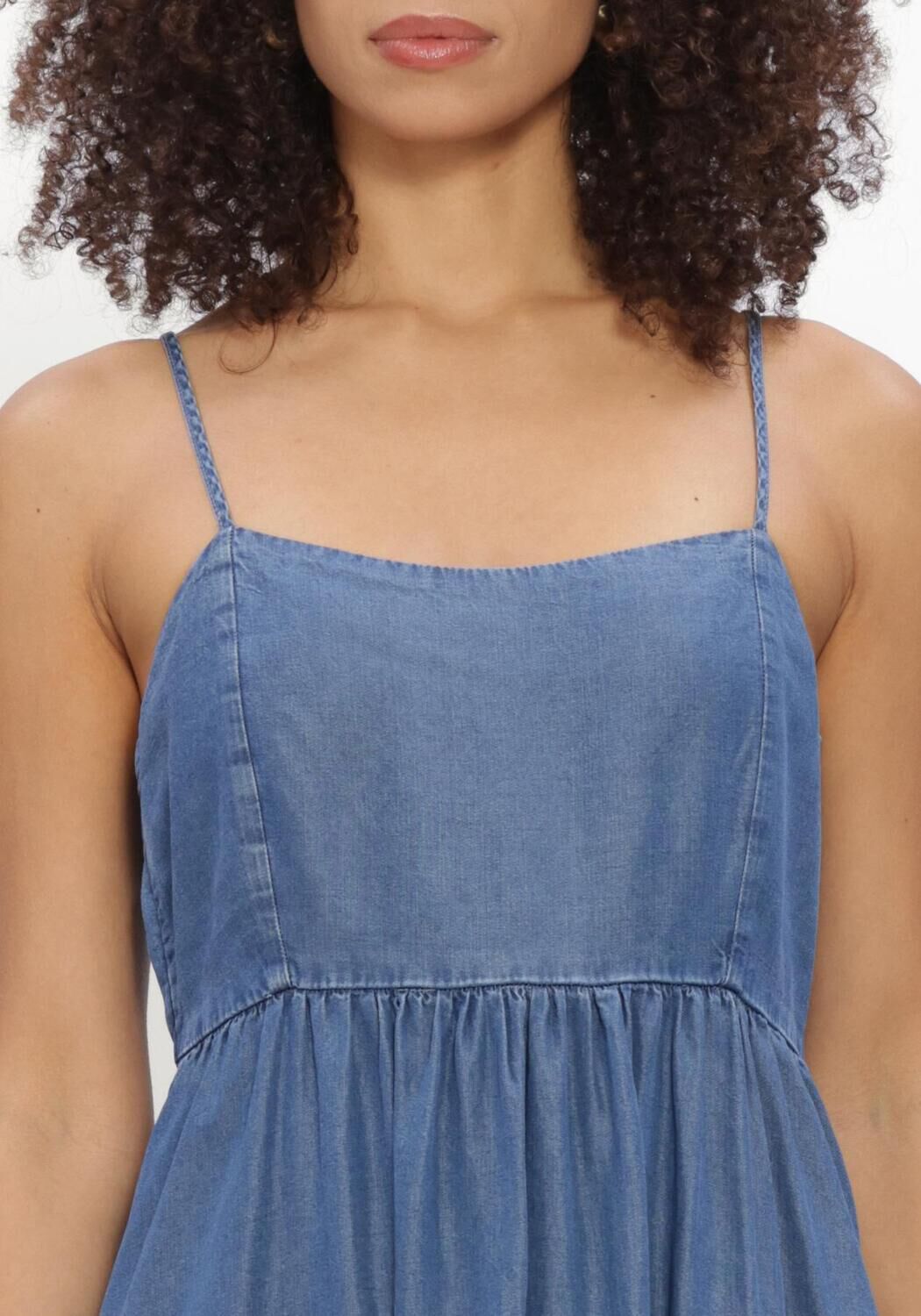 Blauwe SELECTED WOMEN Midi jurk SLFJANNA REGULAR SL ANKLE DRESS - large