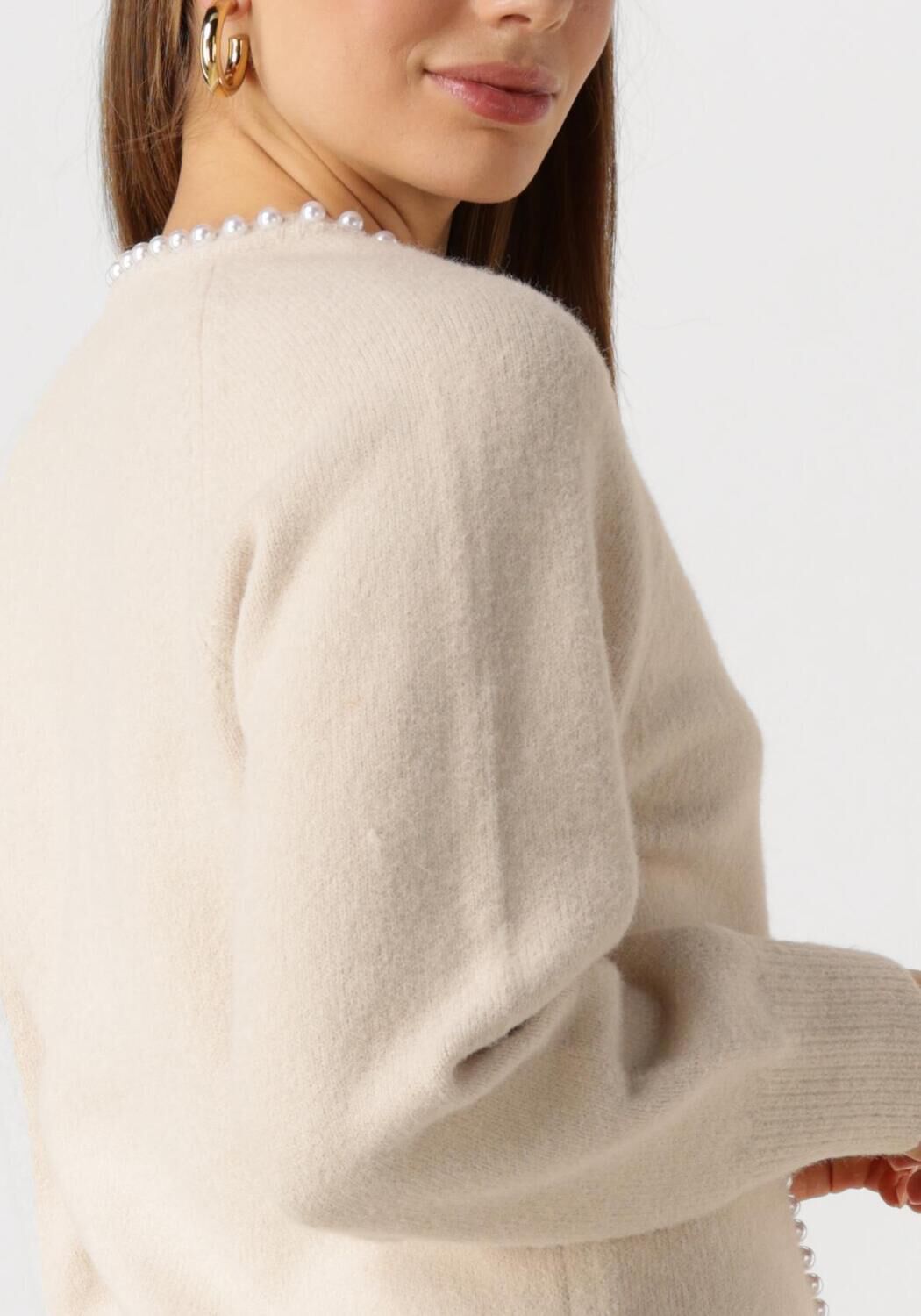 NEO NOIR Dames Truien & Vesten Lilly Pearl Knit Cardigan Creme