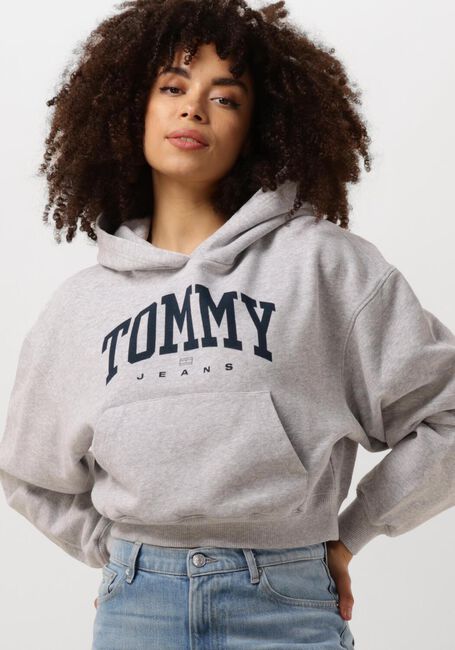Lichtgrijze TOMMY JEANS Trui TJW VTG VARSITY 1 HOODIE - large