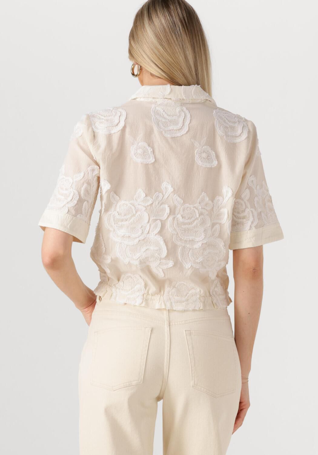 ROUGE EDIT Dames Blouses Rouzoe Ss Resort Colab Shirt Beige