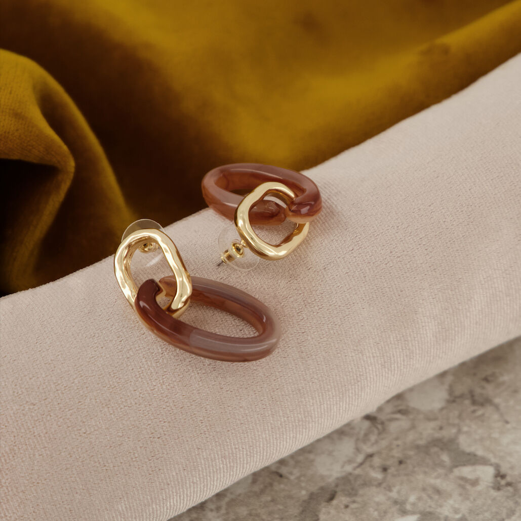 Roze NOTRE-V Oorbellen OORBEL RESIN RINGEN - large