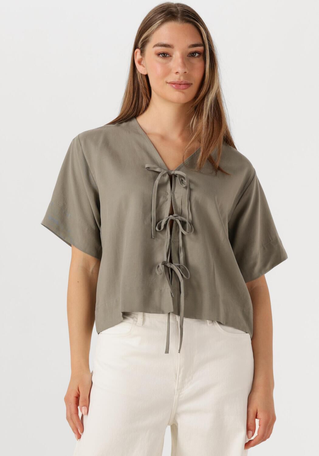 SELECTED FEMME Dames Blouses Slfnatuk 2 4 Boxy Tie Top Groen