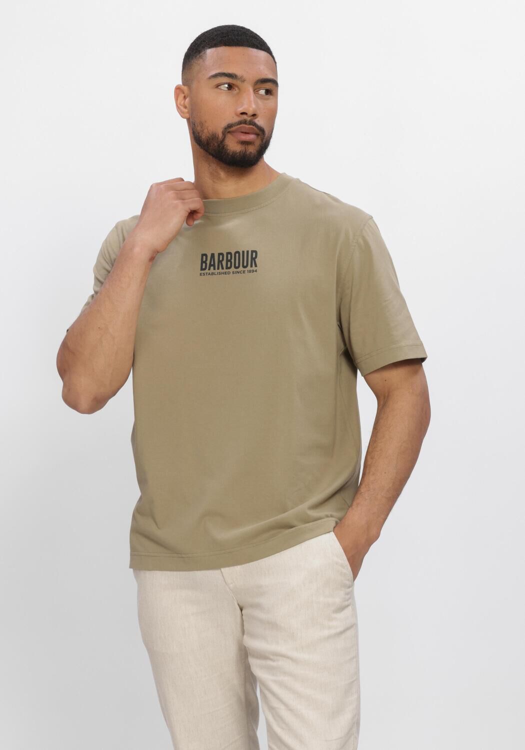 Groene BARBOUR T-shirt MORDEN RELAXED GRAPHIC T-SHIRT - large