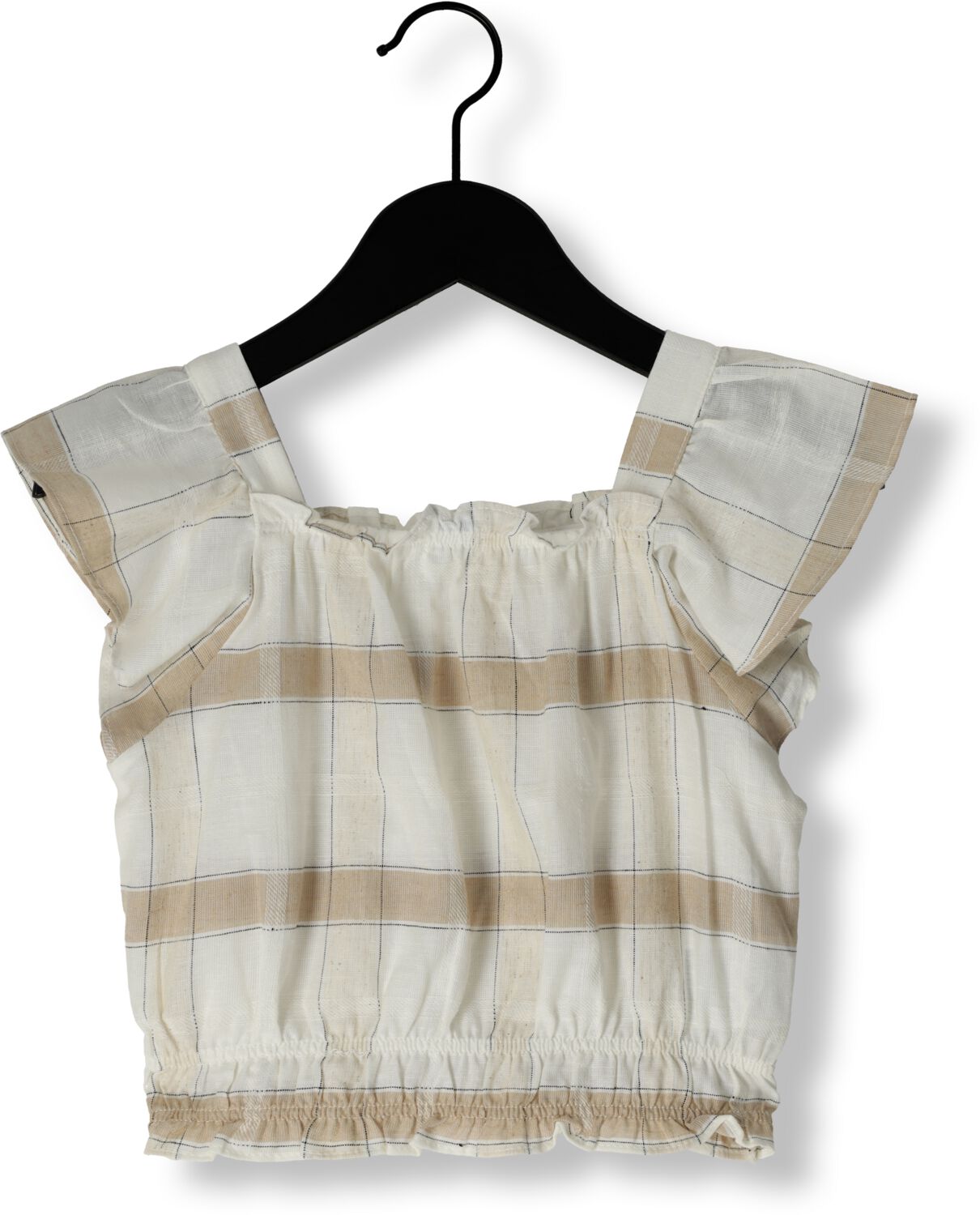 MAYORAL Meisjes Tops & T-shirts Plaid Linen Blouse Beige