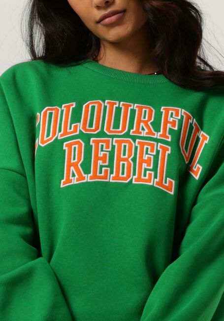 Groene COLOURFUL REBEL Sweater CR PATCH DROPPED SWEAT - large