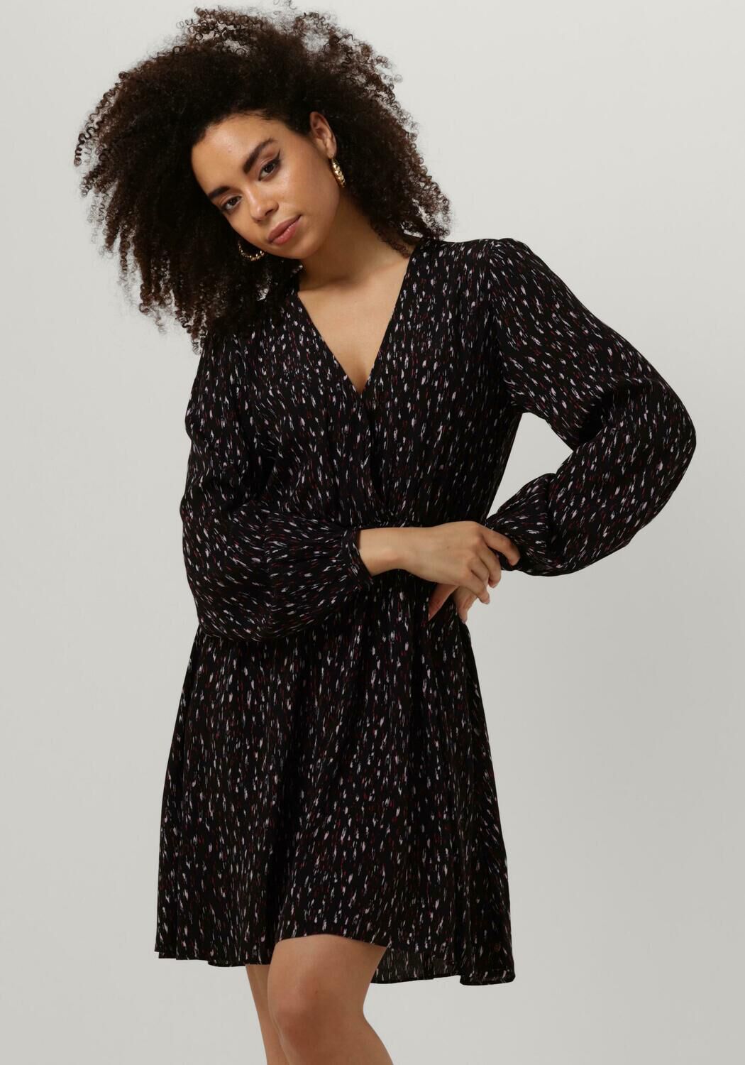 Zwarte SCOTCH SODA Mini jurk WRAPPED SHORT DRESS Omoda