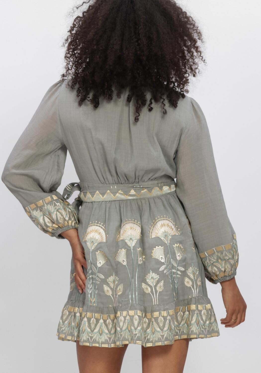 Grijze GREEK ARCHAIC KORI Mini jurk S6K-4073174 - large