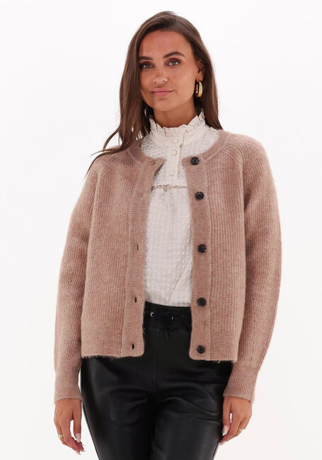 Camel SELECTED WOMEN Vest SLFLULU LS KNIT SHORT CARDIGAN - large