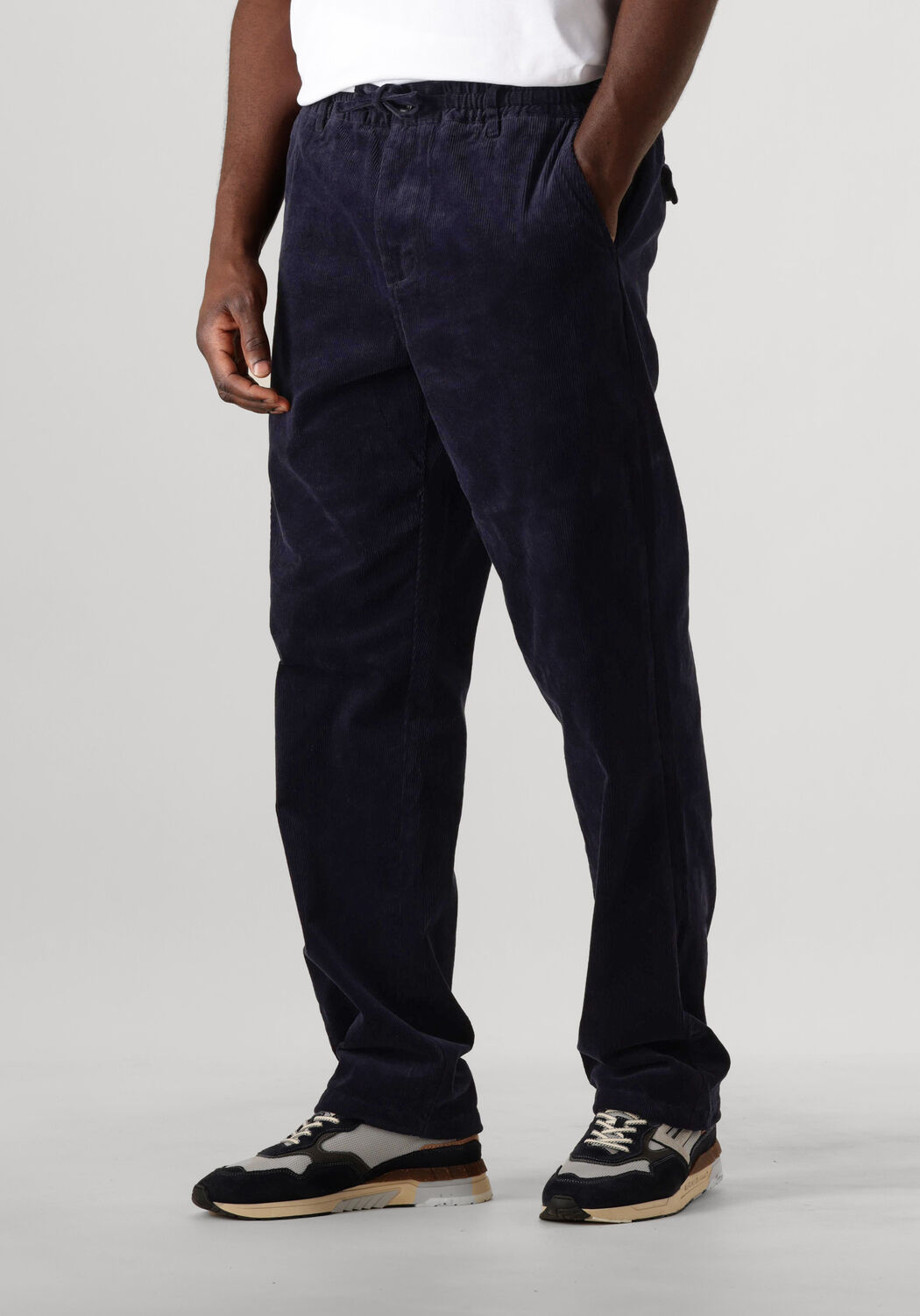 ANERKJENDT Heren Broeken Akjan Elastic Cord Pants Donkerblauw