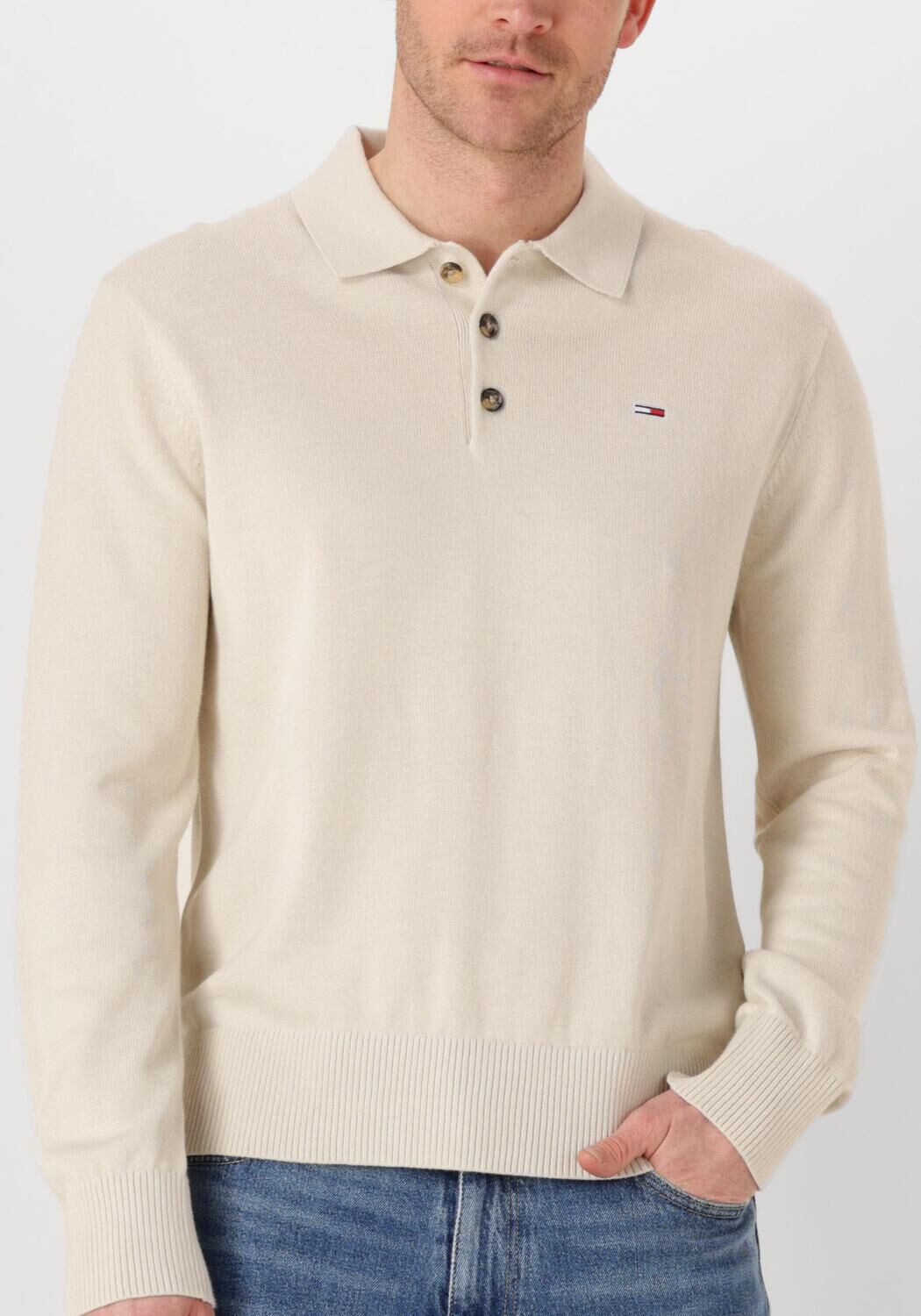 TOMMY JEANS Heren Polo's & T-shirts Tjm Slim Essential Polo Sweater Beige
