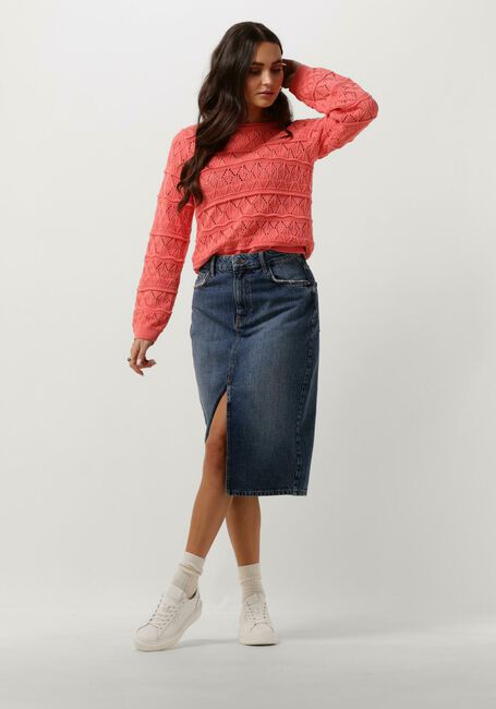 Oranje OBJECT Trui OBJLIVA L/S O-NECK KNIT PULLOVER - large
