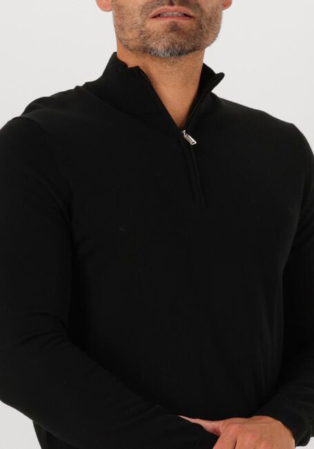 Zwarte PROFUOMO Trui PULLOVER HALF ZIP MERINO - large