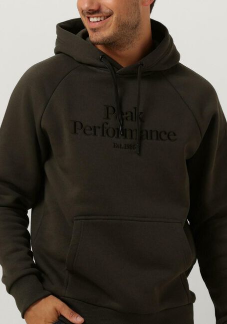 Olijf PEAK PERFORMANCE Sweater M ORIGINAL HOOD - large