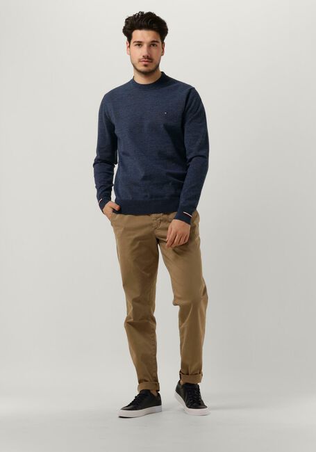 Lichtblauwe TOMMY HILFIGER Trui MOULINE GS STRIPED CREW NECK - large