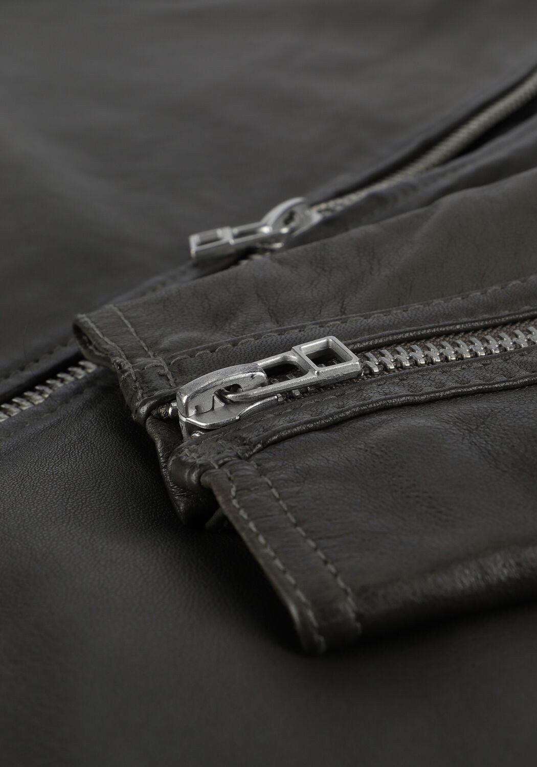 Groene GOOSECRAFT Leren jas GC GALWAY BIKER - large