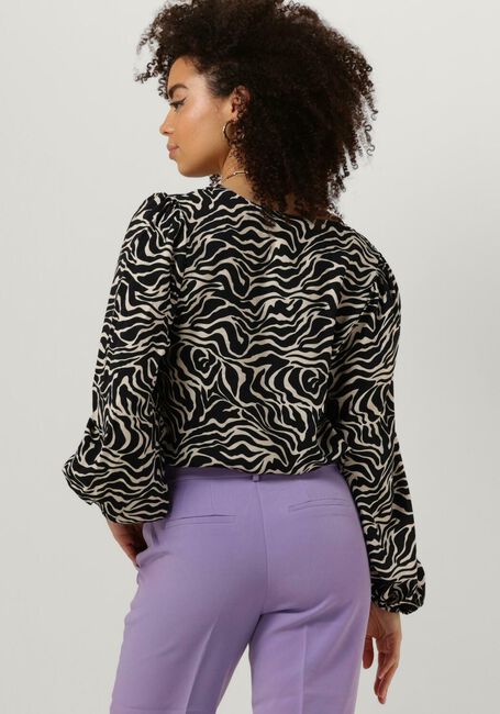 Zwarte OBJECT Blouses OBJLEONORA L/S V-NECK TOP - large