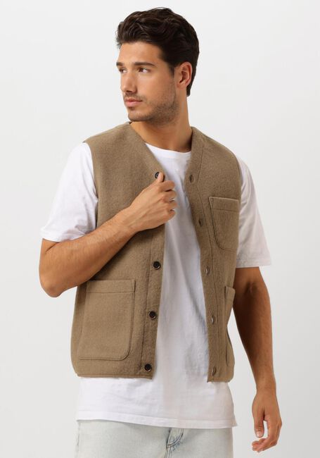 Bruine ANERKJENDT Vest AKRASMUS BOILED WOOL - large