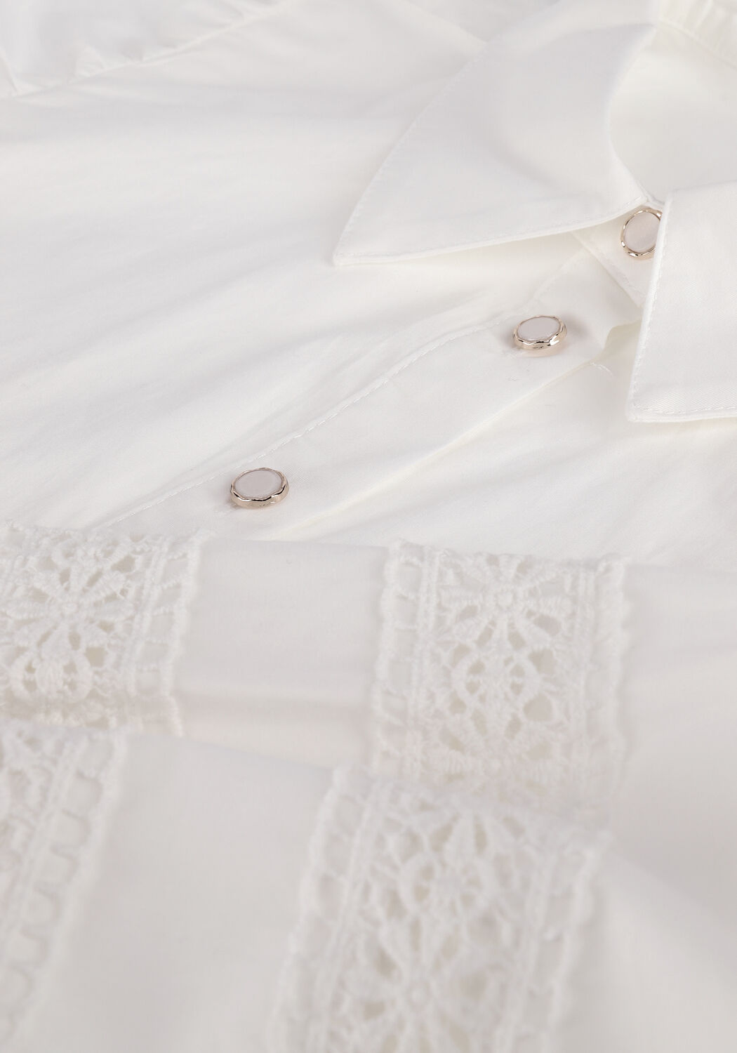 Gebroken wit SUMMUM Blouses SHIRT LACE APPLIQU&Eacute; POPLIN STR - large