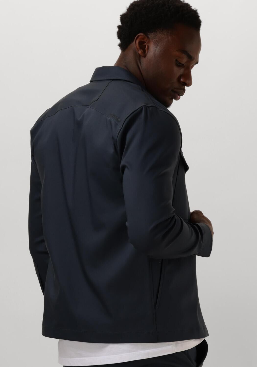 CAST IRON Heren Overshirts Long Sleeve Shirt Overshirt Regular Fit Blauw