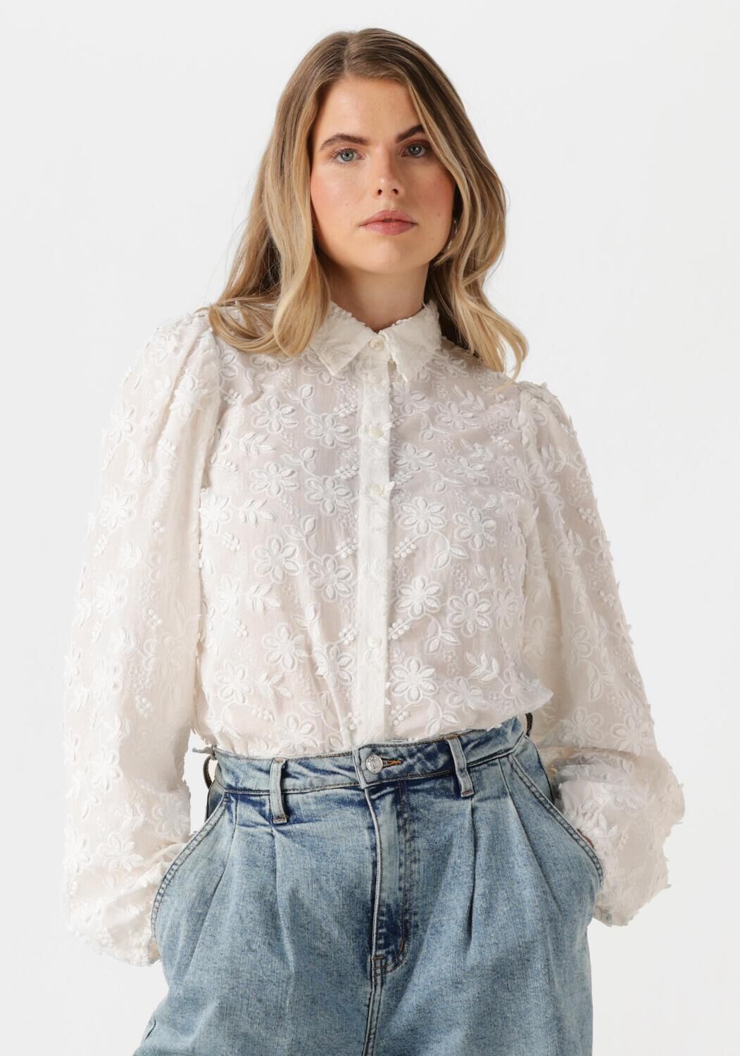 AAIKO Dames Blouses Lien Long Sleeve Co 510 Wit