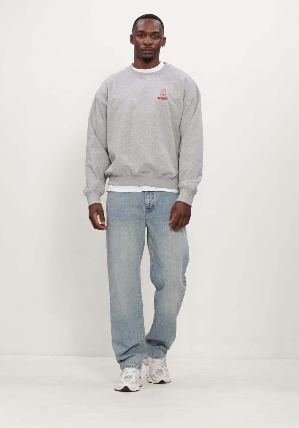 WOODBIRD Heren Truien & Vesten Wbduke Tiger Crew Grijs