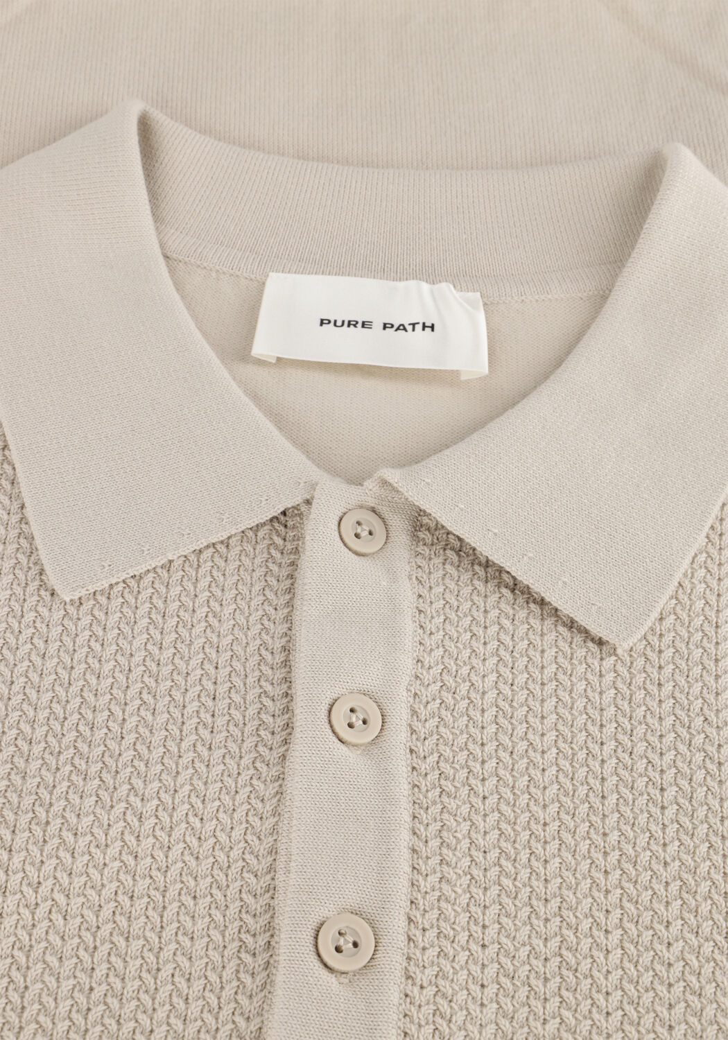Beige PURE PATH Polo REGULAR FIT POLO SS KNITWEAR - large