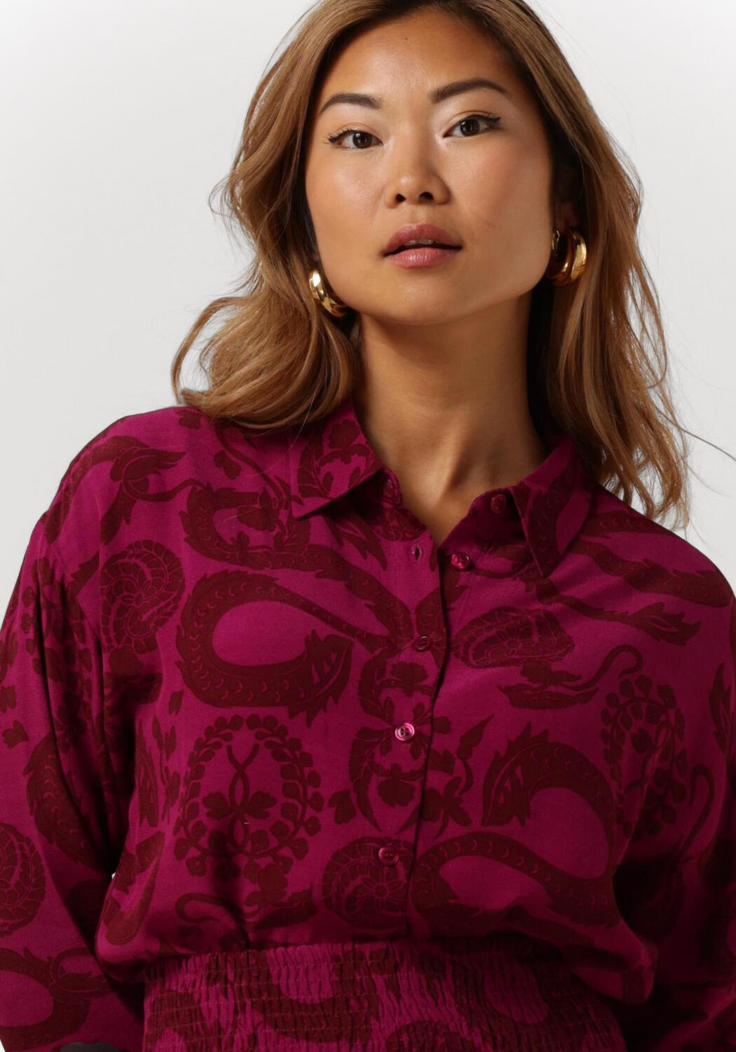 bordeaux alix the label blouse ladies woven dragon blouse
