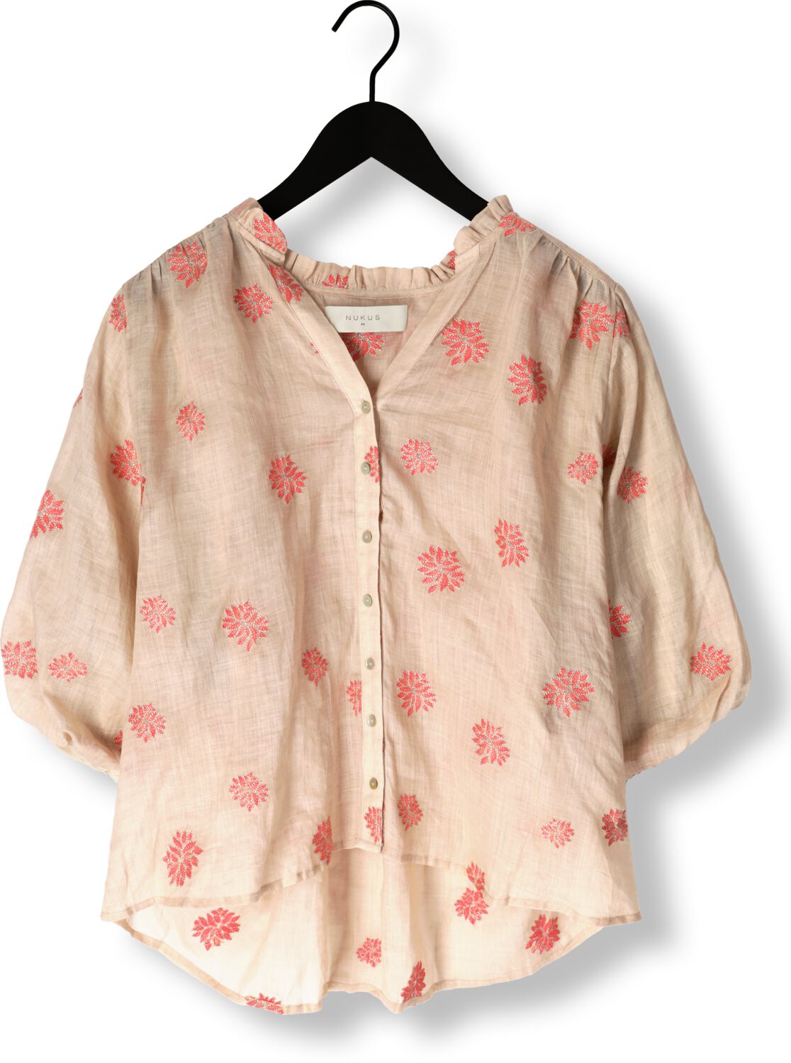 NUKUS Dames Blouses Tina Blouse Embroidery Beige