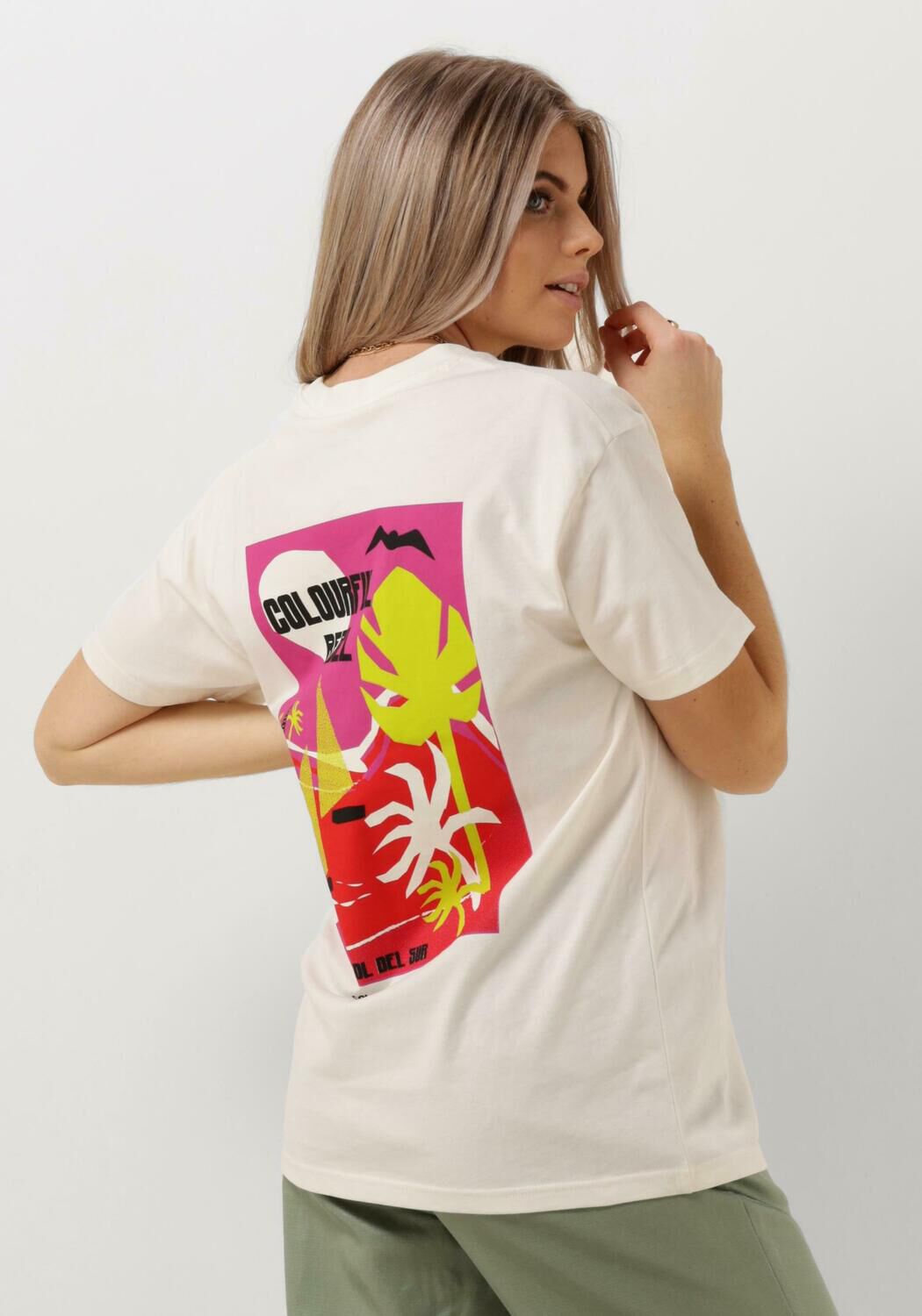 COLOURFUL REBEL Dames Tops & T-shirts Sol Der Sur Broxy Tee Wit