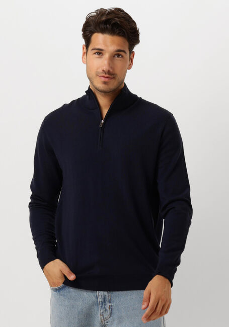 Donkerblauwe PROFUOMO Trui PULLOVER HALF ZIP - large