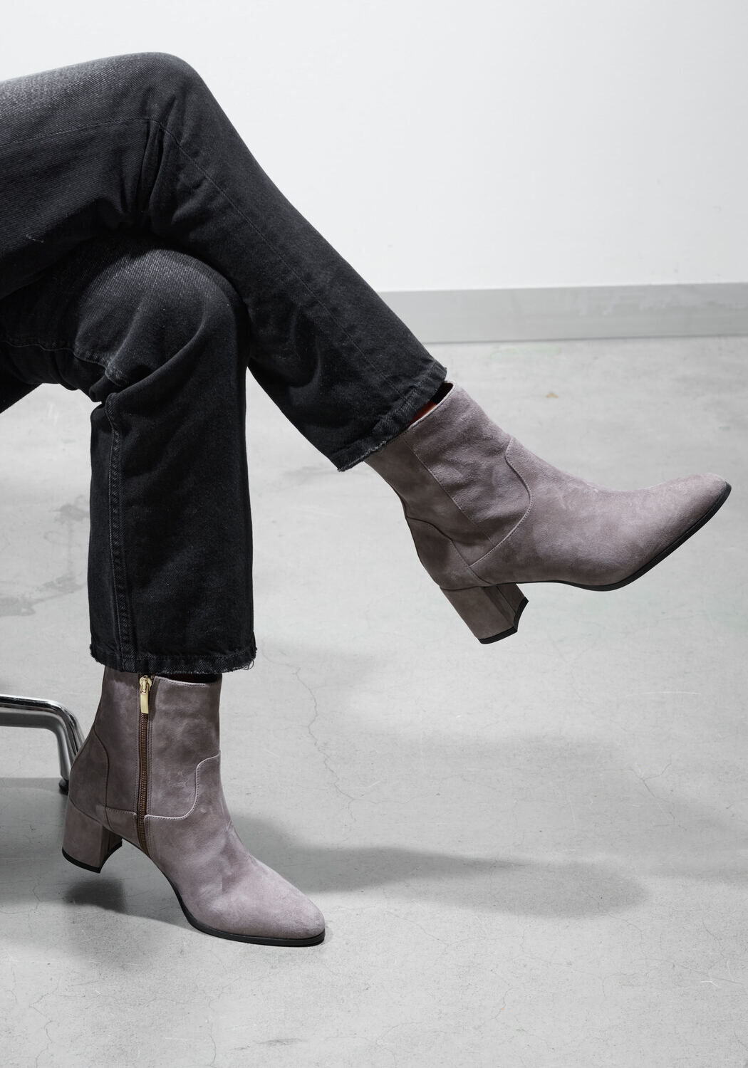 Grijze LINA LOCCHI Enkellaarsjes 8543 - medium