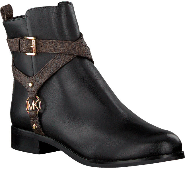Zwarte MICHAEL KORS Enkellaarsjes PRESTON FLAT BOOTIE | Omoda Zwarte MICHAEL KORS Enkellaarsjes PRESTON BOOTIE | Omoda