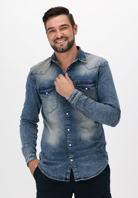 Blauwe PUREWHITE Casual overhemd 21030219 - large