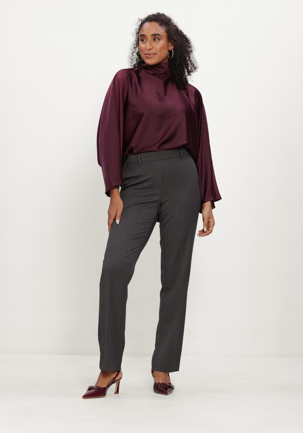 Y.A.S. YAS Dames Tops & T-shirts Yaspelana Ls Tie Top Bordeaux