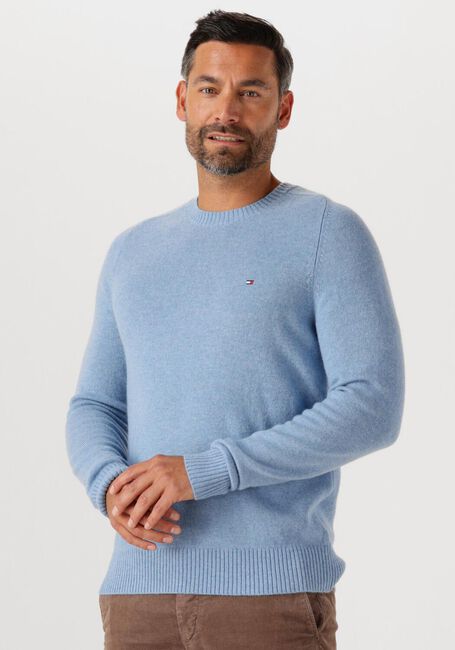 Lichtblauwe TOMMY HILFIGER Trui LAMBSWOOL CREW NECK - large