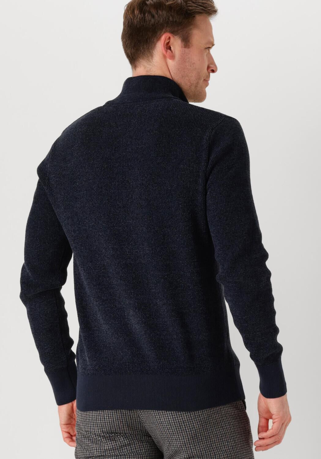 SELECTED HOMME Heren Truien & Vesten Slhrodney Ls High Neck Half Zip Blauw