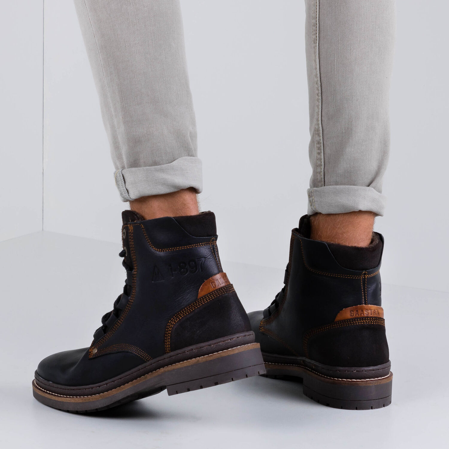 Zwarte GAASTRA Veterboots TRAVIS HIGH - large