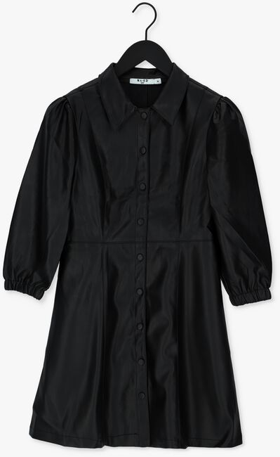 Zwarte NA-KD Mini jurk PUFF SLEEVE PU MINI DRESS - large