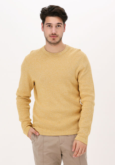 Gele SELECTED HOMME Trui SLHROCKS LS KNIT CREW NECK G N - large