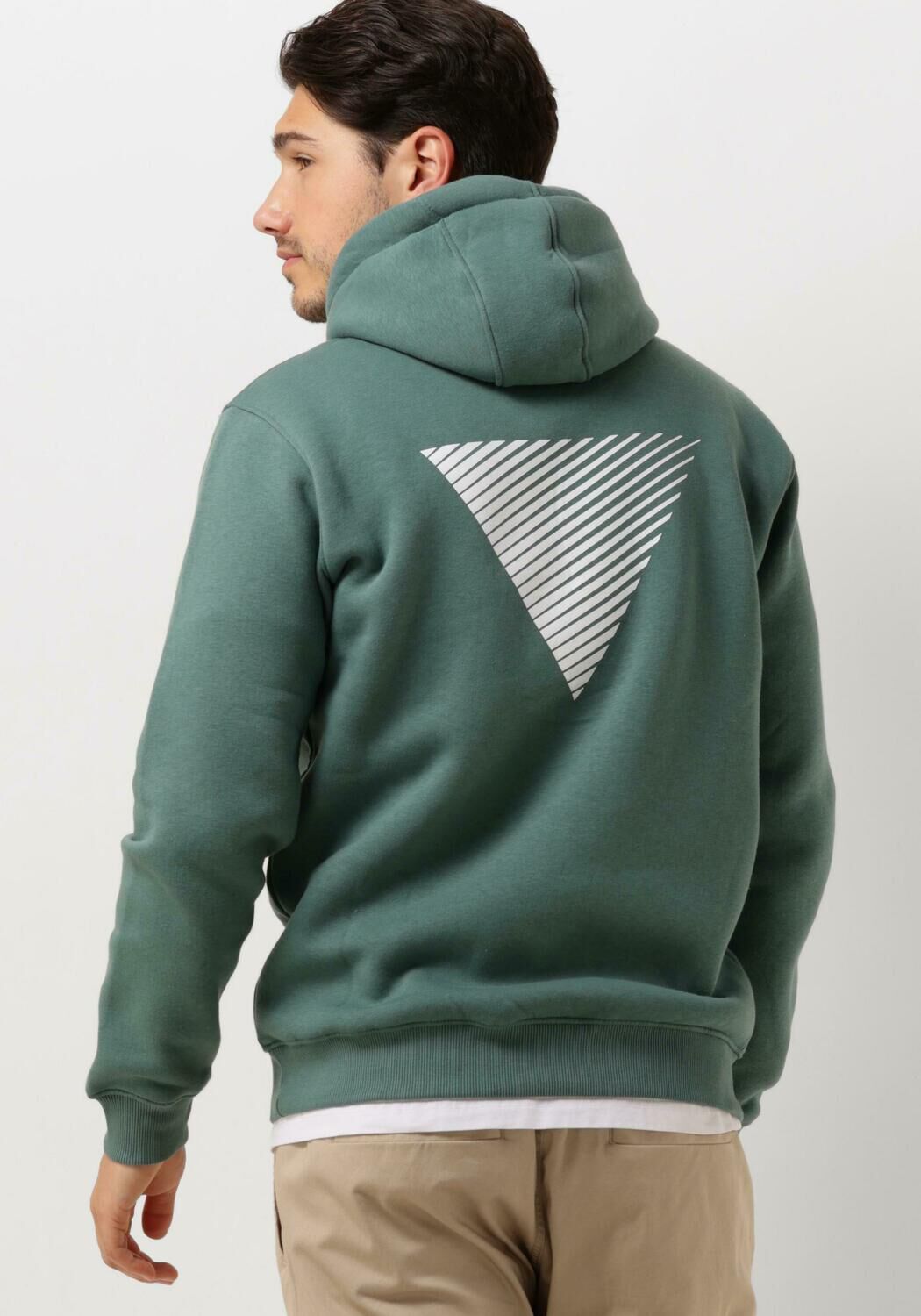Groene PURE PATH Trui HOODIE WITH FRONT AND TRIANGLE BACK PRINT Omoda